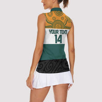 AUNZ Rugby Custom Women Sleeveless Polo Shirt Australia Kangaroo New Zealand Silver Fern LT14 - Polynesian Pride