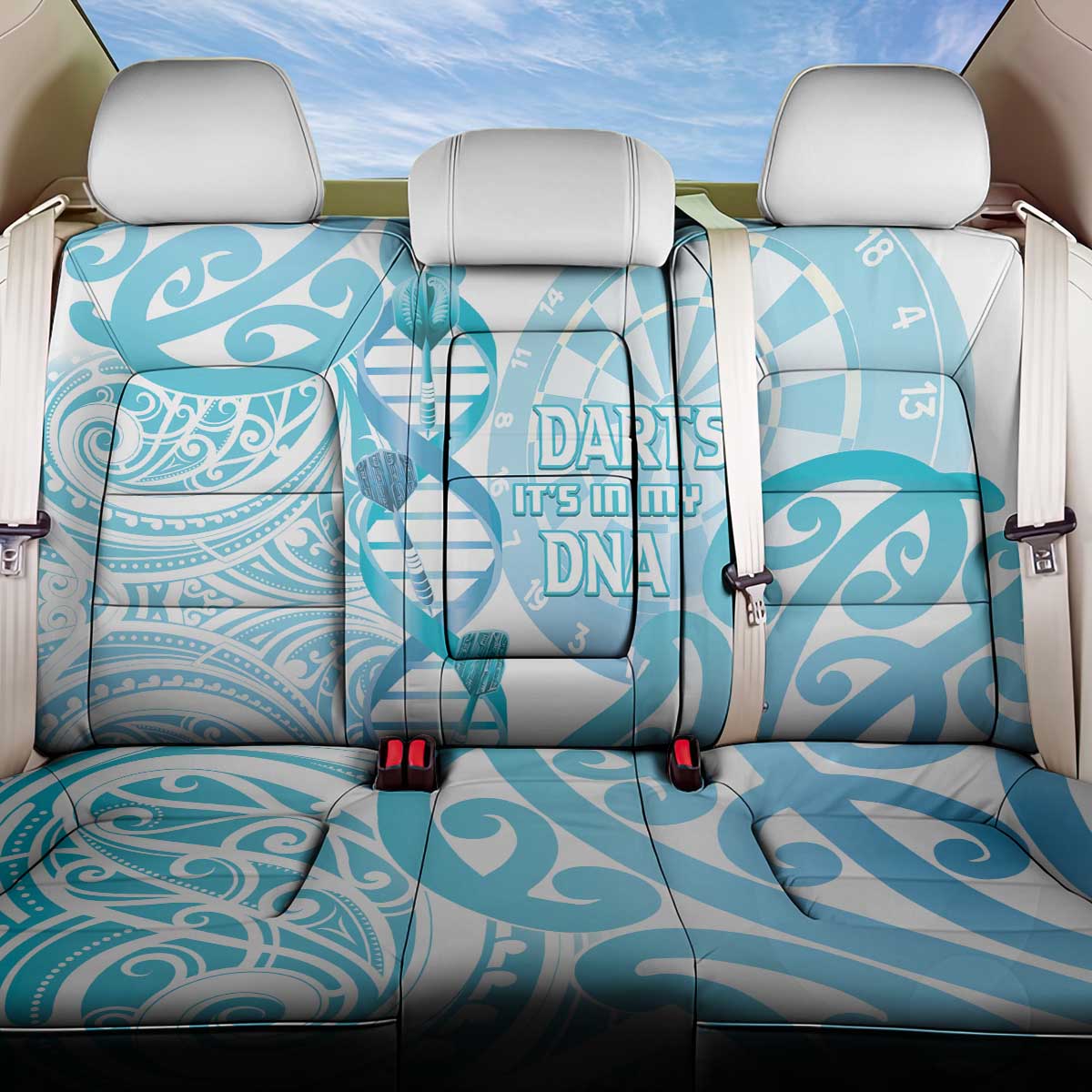 New Zealand Darts Back Car Seat Cover Aotearoa Maori Its In My DNA White LT14 One Size White - Polynesian Pride