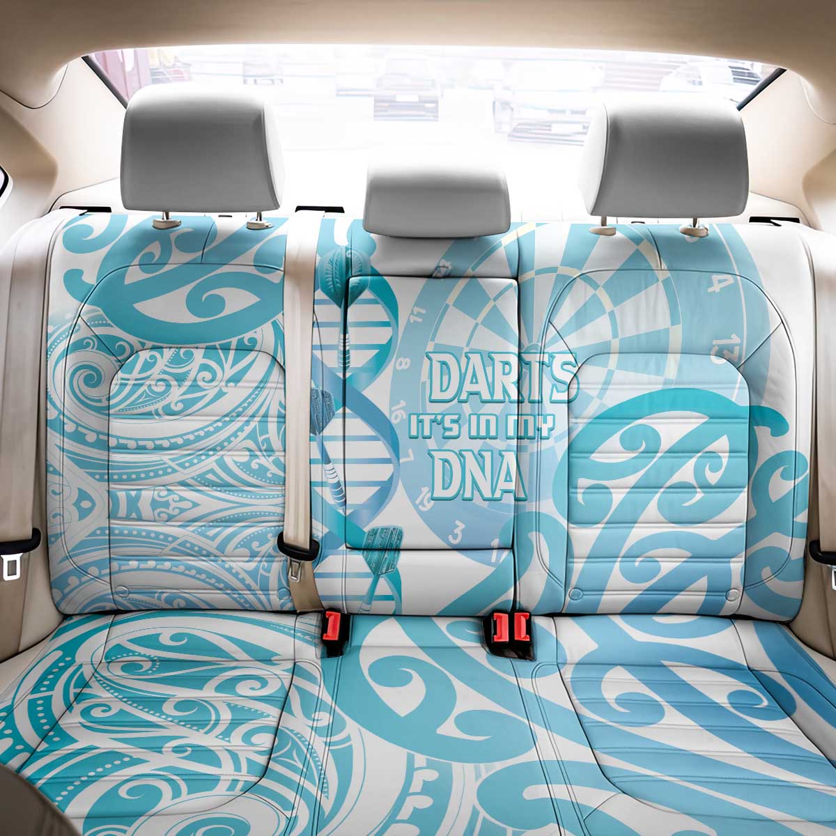 New Zealand Darts Back Car Seat Cover Aotearoa Maori Its In My DNA White LT14 - Polynesian Pride