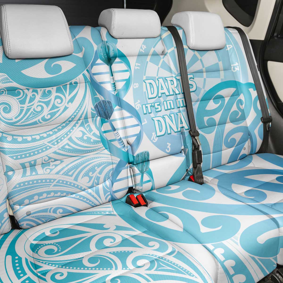 New Zealand Darts Back Car Seat Cover Aotearoa Maori Its In My DNA White LT14 - Polynesian Pride