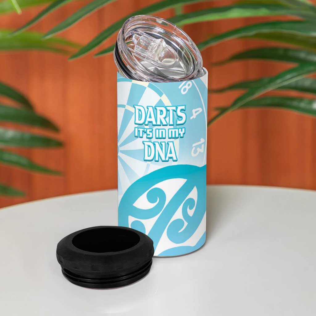 New Zealand Darts 4 in 1 Can Cooler Tumbler Aotearoa Maori Its In My DNA White LT14 - Polynesian Pride