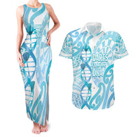 Personalised New Zealand Darts Couples Matching Tank Maxi Dress and Hawaiian Shirt Aotearoa Maori Its In My DNA White LT14 White - Polynesian Pride