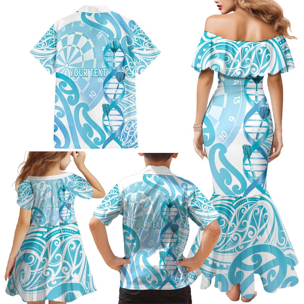Personalised New Zealand Darts Family Matching Mermaid Dress and Hawaiian Shirt Aotearoa Maori Its In My DNA White LT14 - Polynesian Pride