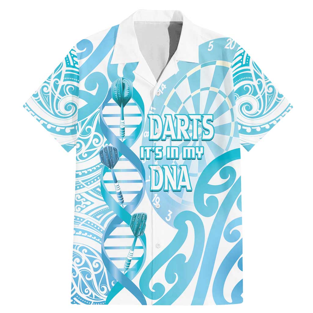 Personalised New Zealand Darts Family Matching Mermaid Dress and Hawaiian Shirt Aotearoa Maori Its In My DNA White LT14 Dad's Shirt - Short Sleeve White - Polynesian Pride