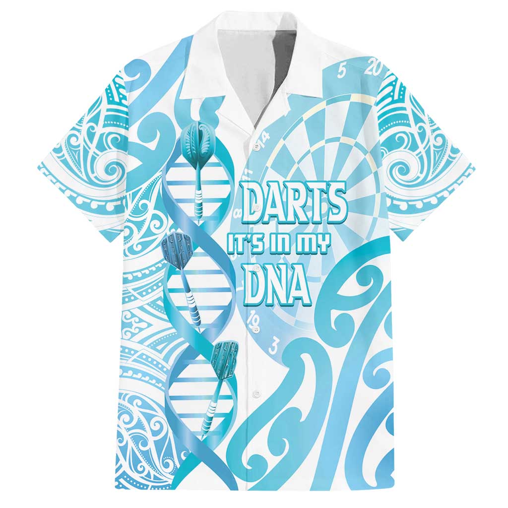 Personalised New Zealand Darts Family Matching Off Shoulder Maxi Dress and Hawaiian Shirt Aotearoa Maori Its In My DNA White LT14 Dad's Shirt - Short Sleeve White - Polynesian Pride