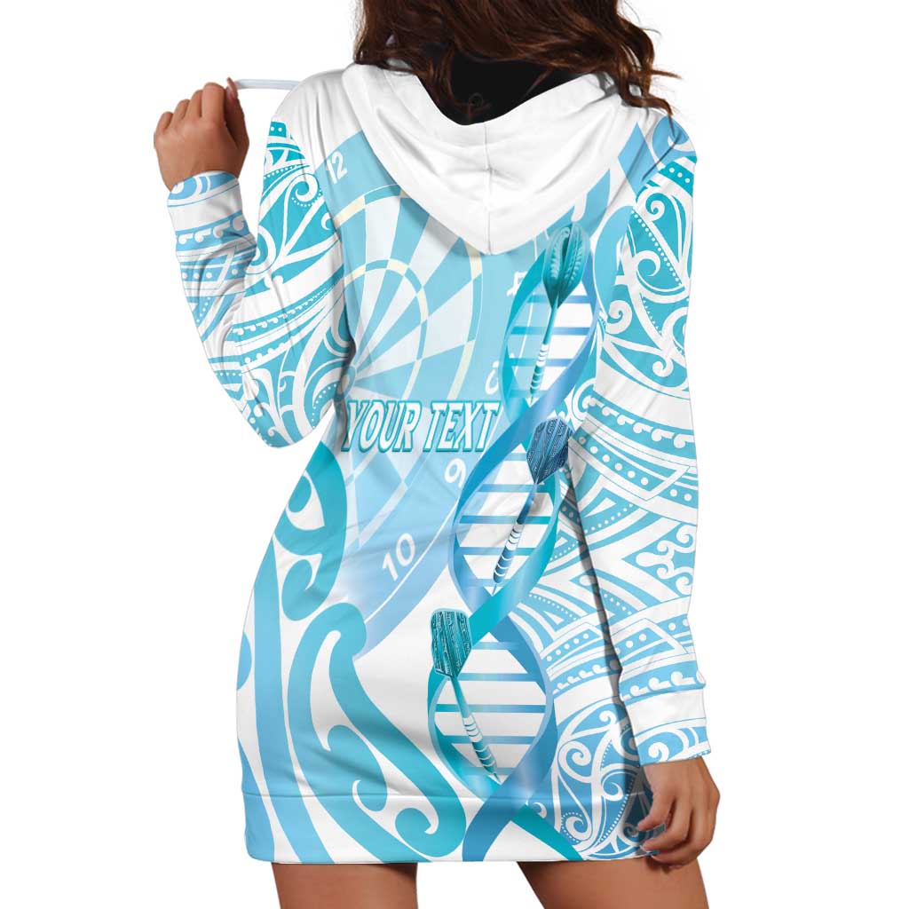Personalised New Zealand Darts Hoodie Dress Aotearoa Maori Its In My DNA White LT14 - Polynesian Pride