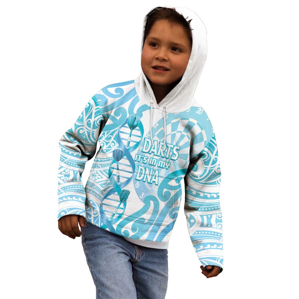 Personalised New Zealand Darts Kid Hoodie Aotearoa Maori Its In My DNA White LT14 - Polynesian Pride