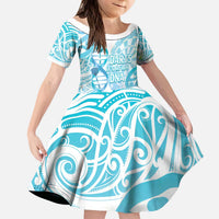 Personalised New Zealand Darts Kid Short Sleeve Dress Aotearoa Maori Its In My DNA White LT14 KID White - Polynesian Pride