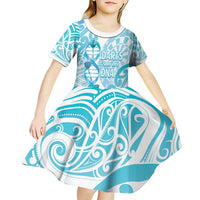 Personalised New Zealand Darts Kid Short Sleeve Dress Aotearoa Maori Its In My DNA White LT14 - Polynesian Pride