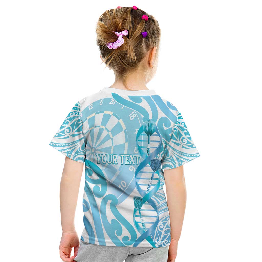 Personalised New Zealand Darts Kid T Shirt Aotearoa Maori Its In My DNA White LT14 - Polynesian Pride