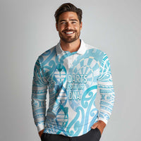 Personalised New Zealand Darts Long Sleeve Polo Shirt Aotearoa Maori Its In My DNA White LT14 - Polynesian Pride
