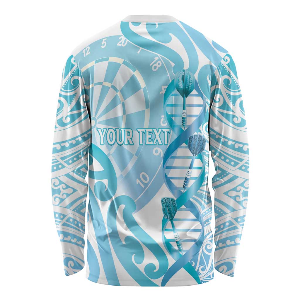 Personalised New Zealand Darts Long Sleeve Shirt Aotearoa Maori Its In My DNA White LT14 - Polynesian Pride