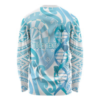 Personalised New Zealand Darts Long Sleeve Shirt Aotearoa Maori Its In My DNA White LT14 - Polynesian Pride