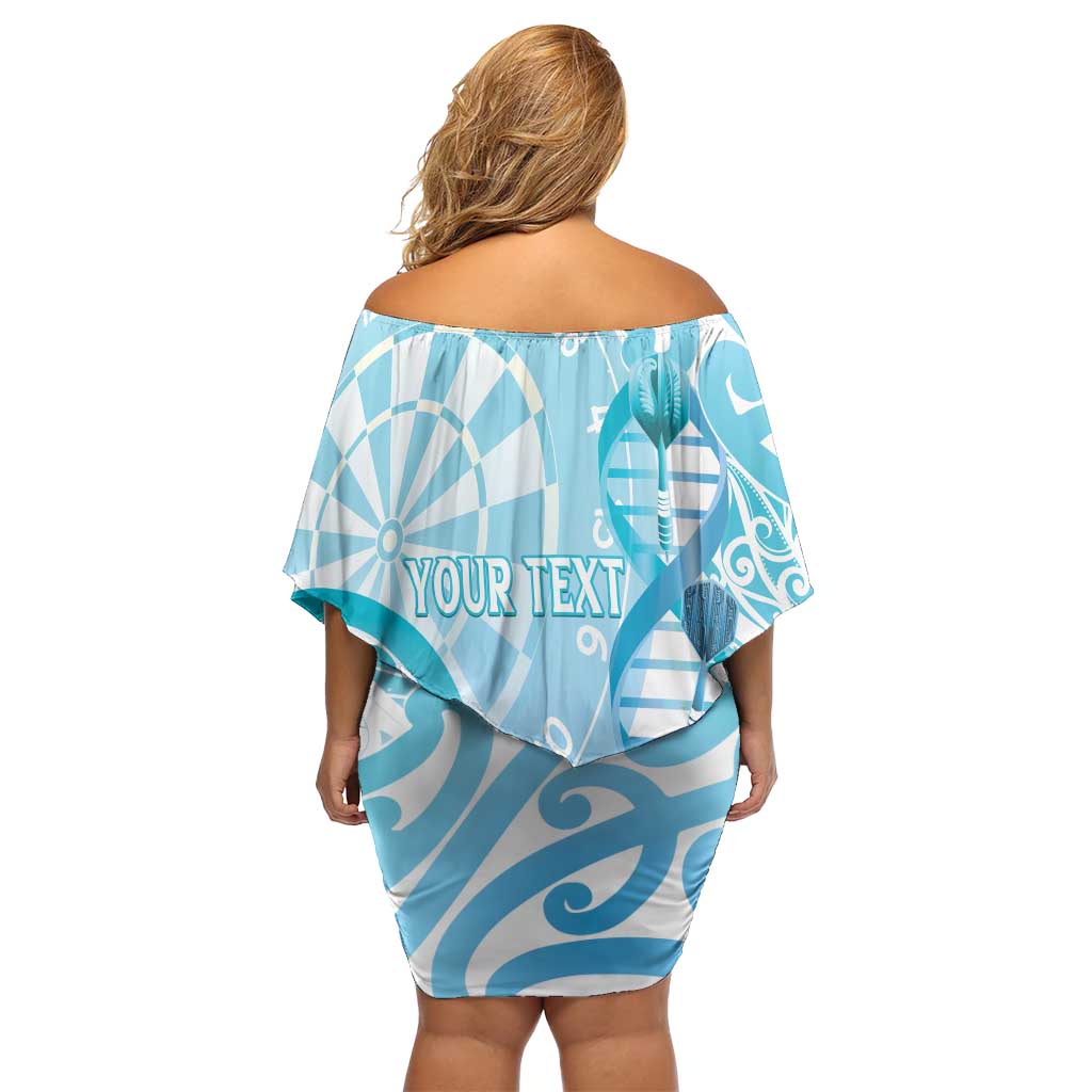 Personalised New Zealand Darts Off Shoulder Short Dress Aotearoa Maori Its In My DNA White LT14 - Polynesian Pride