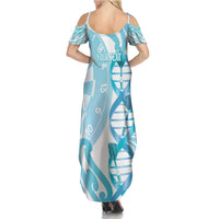 Personalised New Zealand Darts Summer Maxi Dress Aotearoa Maori Its In My DNA White LT14 - Polynesian Pride
