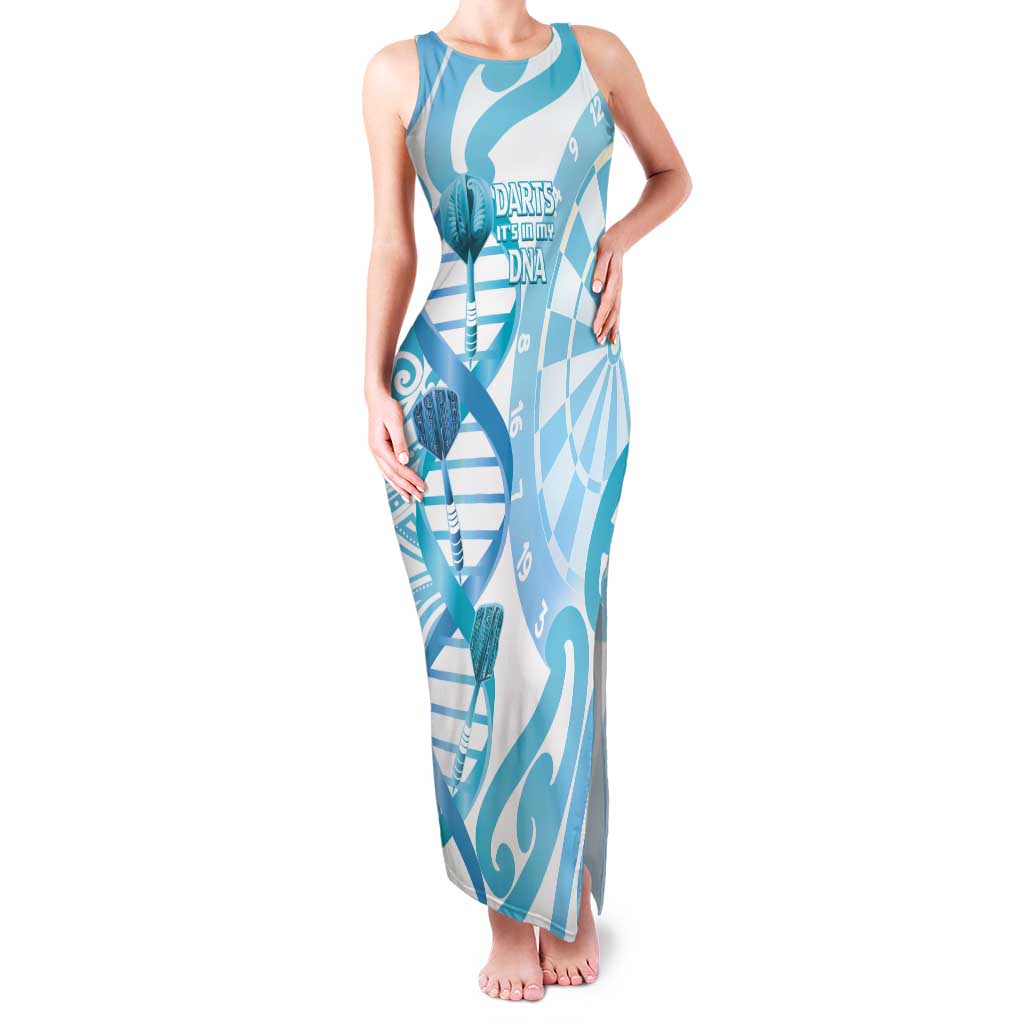 Personalised New Zealand Darts Tank Maxi Dress Aotearoa Maori Its In My DNA White LT14 Women White - Polynesian Pride