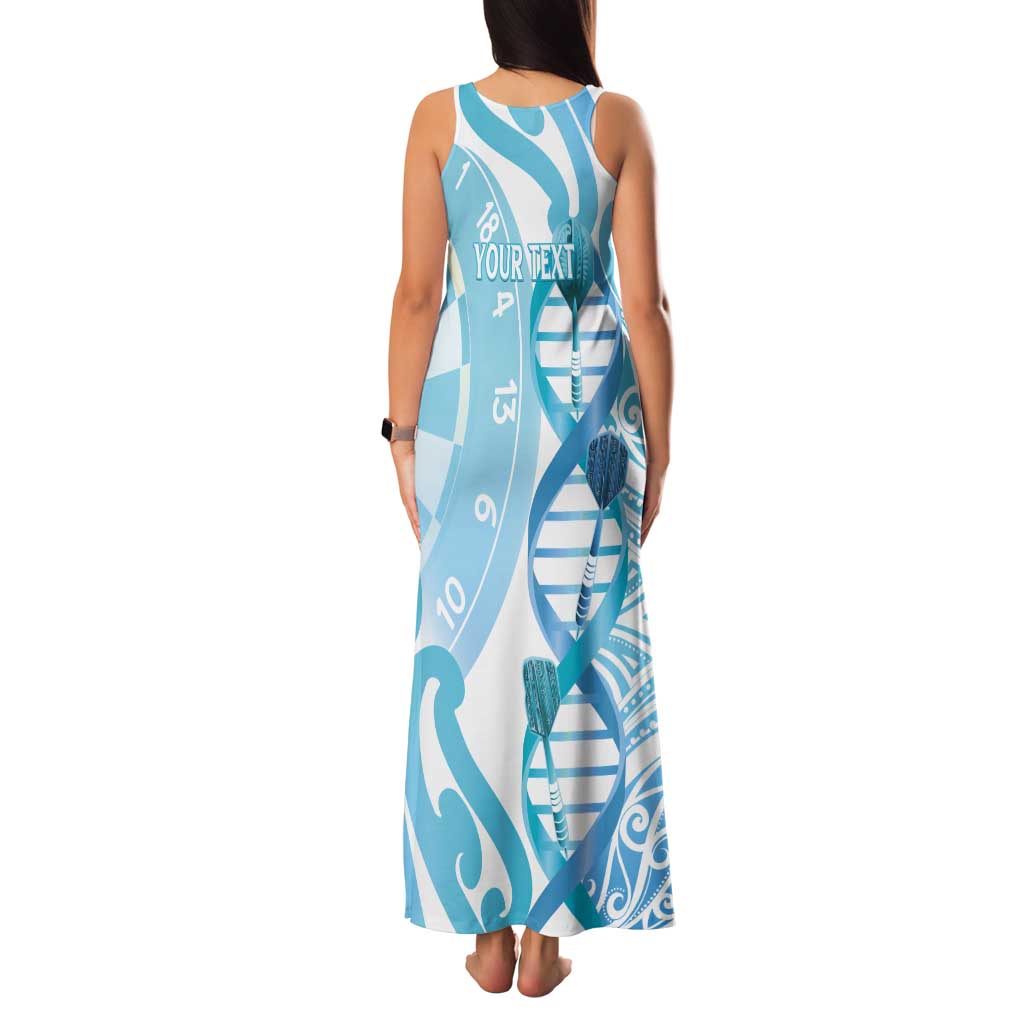 Personalised New Zealand Darts Tank Maxi Dress Aotearoa Maori Its In My DNA White LT14 - Polynesian Pride