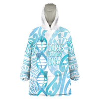 Personalised New Zealand Darts Wearable Blanket Hoodie Aotearoa Maori Its In My DNA White LT14 One Size White - Polynesian Pride