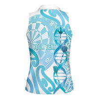 Personalised New Zealand Darts Women Sleeveless Polo Shirt Aotearoa Maori Its In My DNA White LT14 - Polynesian Pride