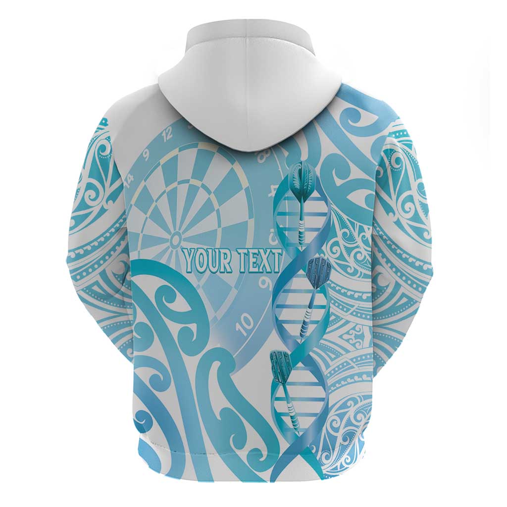 Personalised New Zealand Darts Zip Hoodie Aotearoa Maori Its In My DNA White LT14 - Polynesian Pride