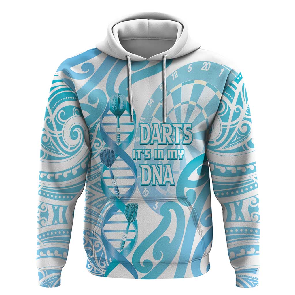 Personalised New Zealand Darts Zip Hoodie Aotearoa Maori Its In My DNA White LT14 Pullover Hoodie White - Polynesian Pride
