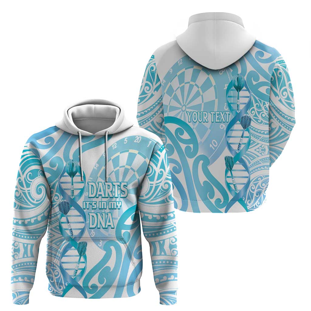 Personalised New Zealand Darts Zip Hoodie Aotearoa Maori Its In My DNA White LT14 - Polynesian Pride