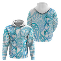 Personalised New Zealand Darts Zip Hoodie Aotearoa Maori Its In My DNA White LT14 - Polynesian Pride