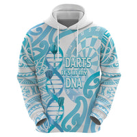 Personalised New Zealand Darts Zip Hoodie Aotearoa Maori Its In My DNA White LT14 - Polynesian Pride