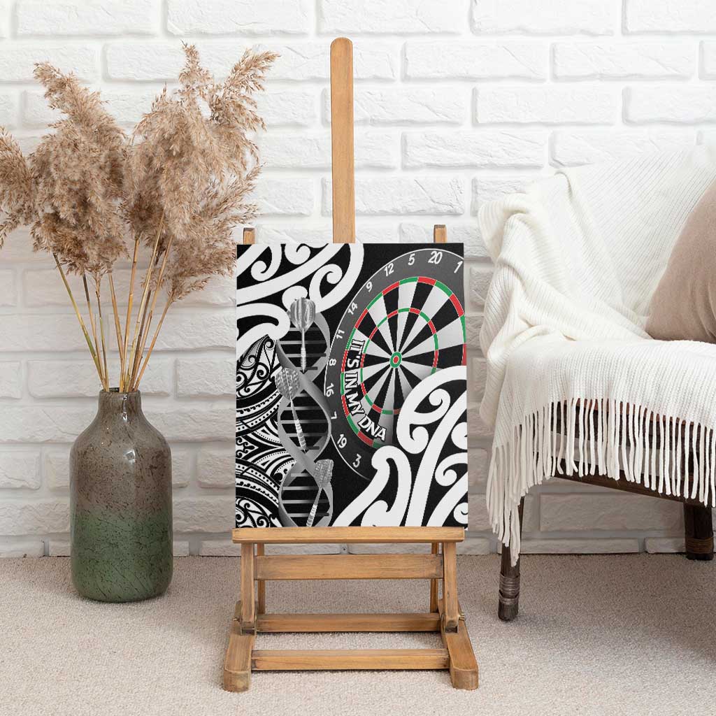 New Zealand Darts Canvas Wall Art Aotearoa Maori Its In My DNA Black - Polynesian Pride