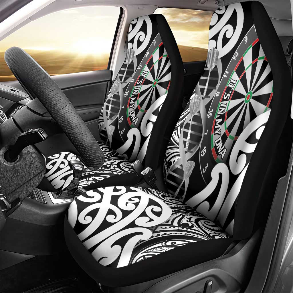 New Zealand Darts Car Seat Cover Aotearoa Maori Its In My DNA Black LT14 - Polynesian Pride