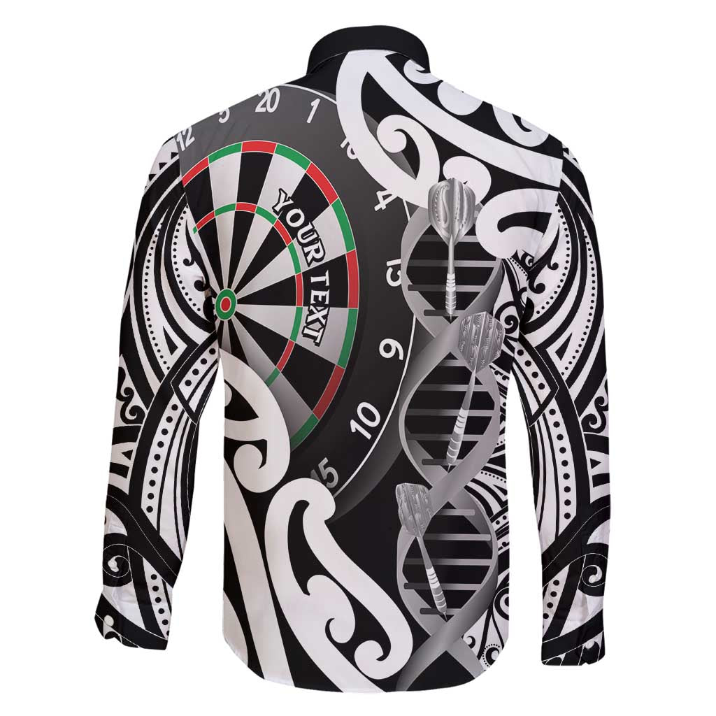 Personalised New Zealand Darts Family Matching Off Shoulder Short Dress and Hawaiian Shirt Aotearoa Maori Its In My DNA Black LT14 - Polynesian Pride
