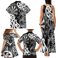 Personalised New Zealand Darts Family Matching Tank Maxi Dress and Hawaiian Shirt Aotearoa Maori Its In My DNA Black LT14 - Polynesian Pride