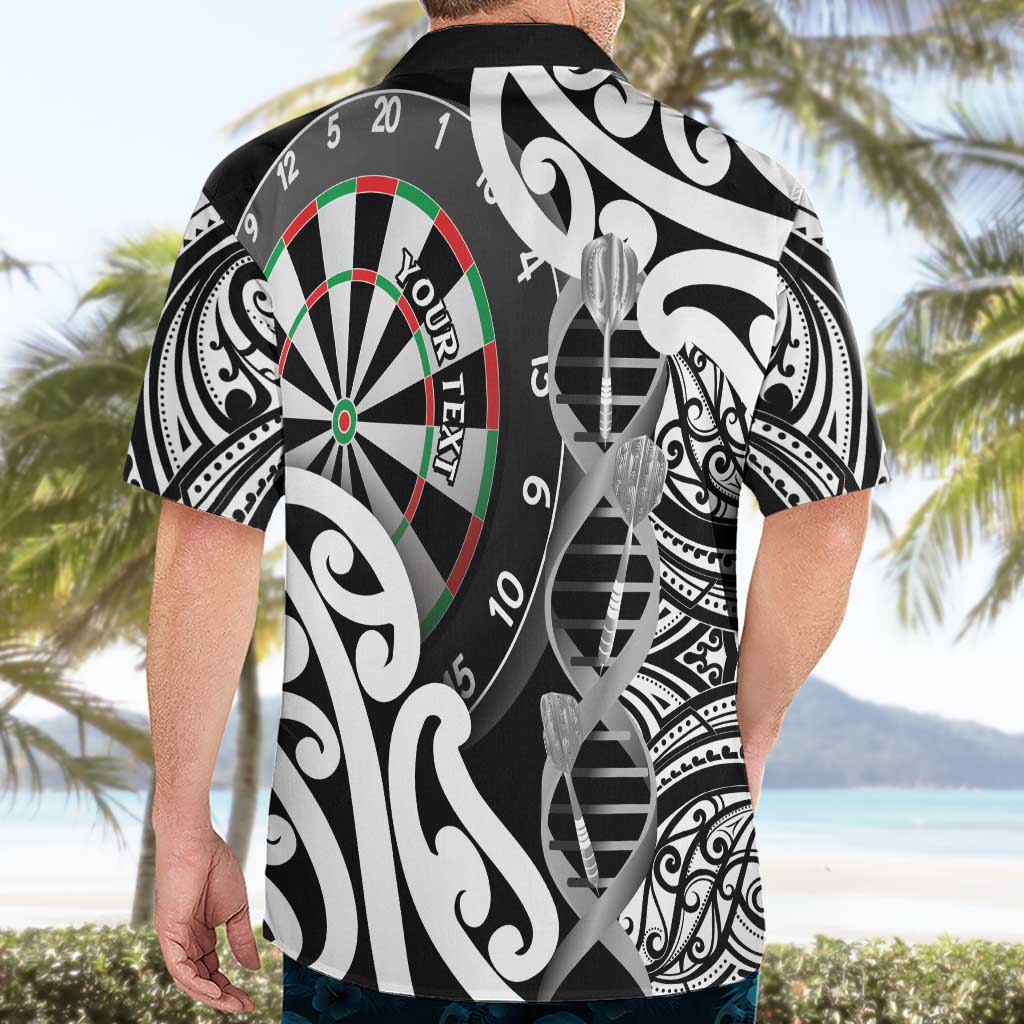 Personalised New Zealand Darts Hawaiian Shirt Aotearoa Maori Its In My DNA Black LT14 - Polynesian Pride