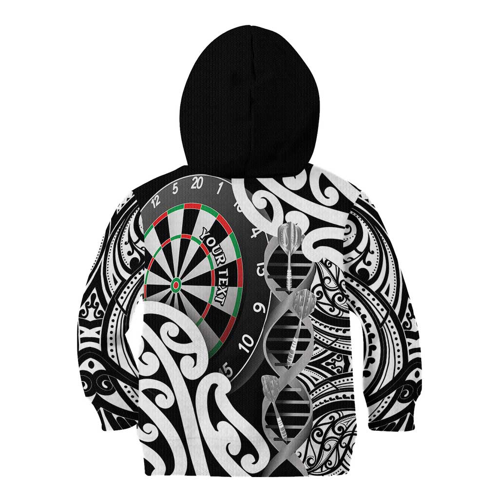 Personalised New Zealand Darts Kid Hoodie Aotearoa Maori Its In My DNA Black LT14 - Polynesian Pride