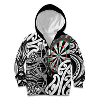 Personalised New Zealand Darts Kid Hoodie Aotearoa Maori Its In My DNA Black LT14 Zip Hoodie Black - Polynesian Pride