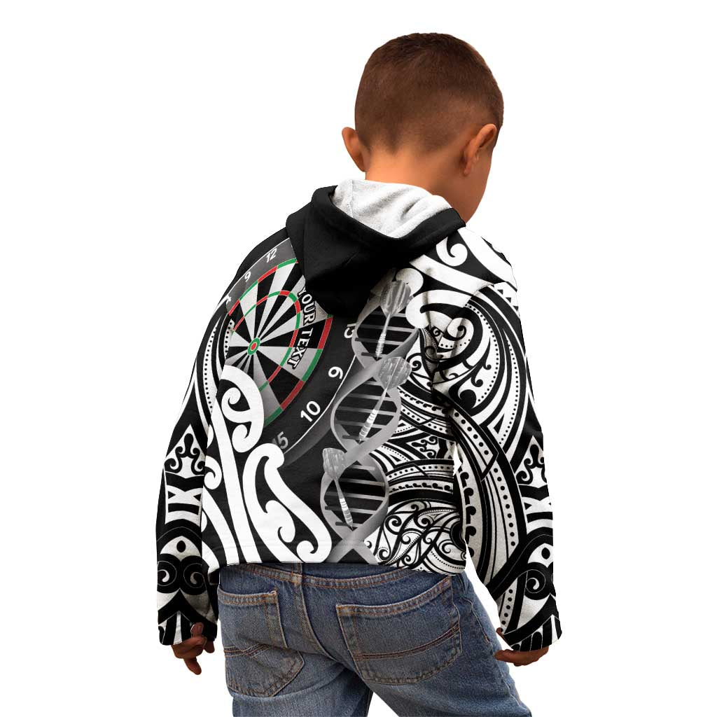 Personalised New Zealand Darts Kid Hoodie Aotearoa Maori Its In My DNA Black LT14 - Polynesian Pride