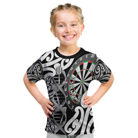 Personalised New Zealand Darts Kid T Shirt Aotearoa Maori Its In My DNA Black LT14 Black - Polynesian Pride
