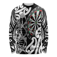 Personalised New Zealand Darts Long Sleeve Shirt Aotearoa Maori Its In My DNA Black LT14 Unisex Black - Polynesian Pride