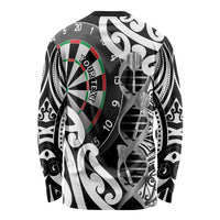 Personalised New Zealand Darts Long Sleeve Shirt Aotearoa Maori Its In My DNA Black LT14 - Polynesian Pride