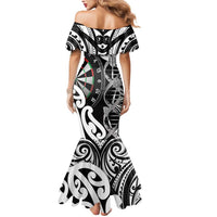 Personalised New Zealand Darts Mermaid Dress Aotearoa Maori Its In My DNA Black LT14 - Polynesian Pride