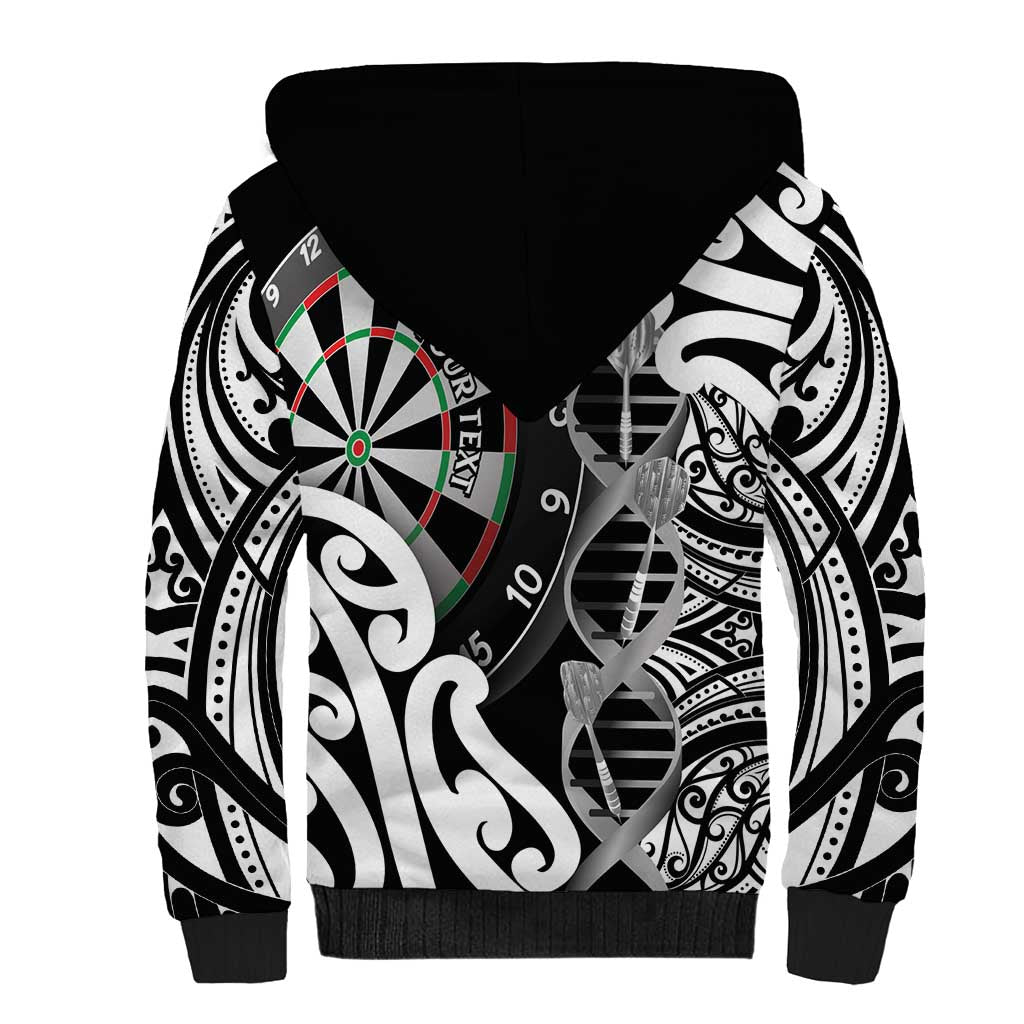 Personalised New Zealand Darts Sherpa Hoodie Aotearoa Maori Its In My DNA Black LT14 - Polynesian Pride