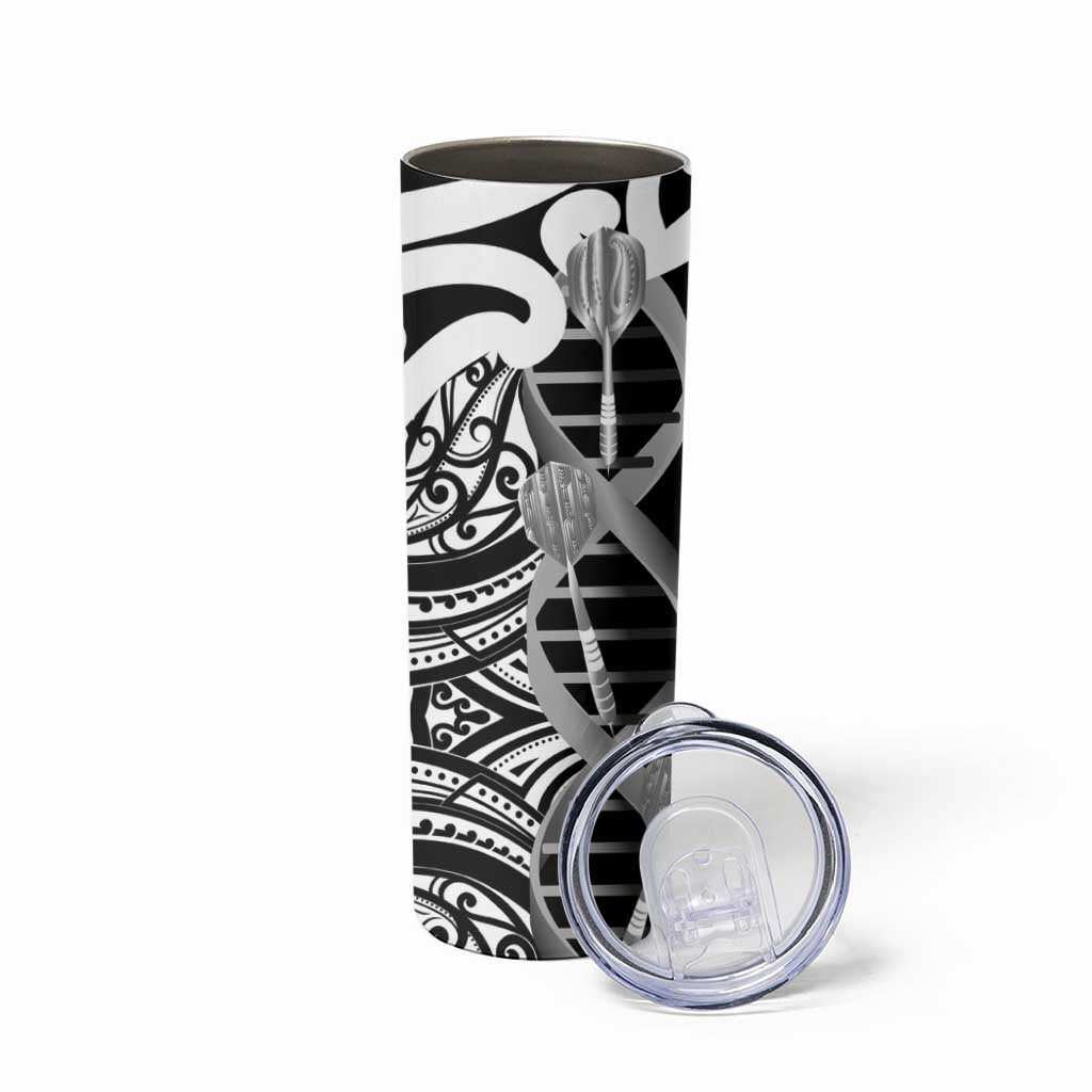 New Zealand Darts Skinny Tumbler Aotearoa Maori Its In My DNA Black LT14 - Polynesian Pride