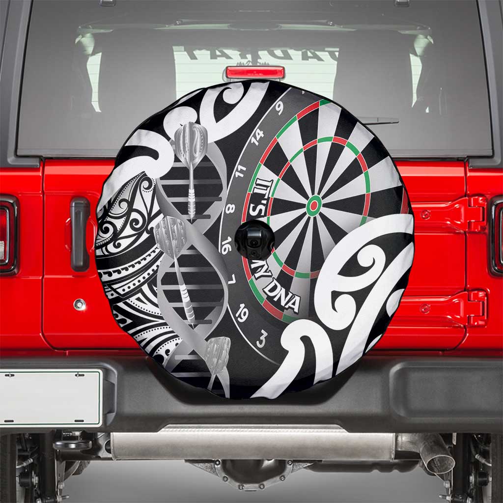 New Zealand Darts Spare Tire Cover Aotearoa Maori Its In My DNA Black LT14 - Polynesian Pride