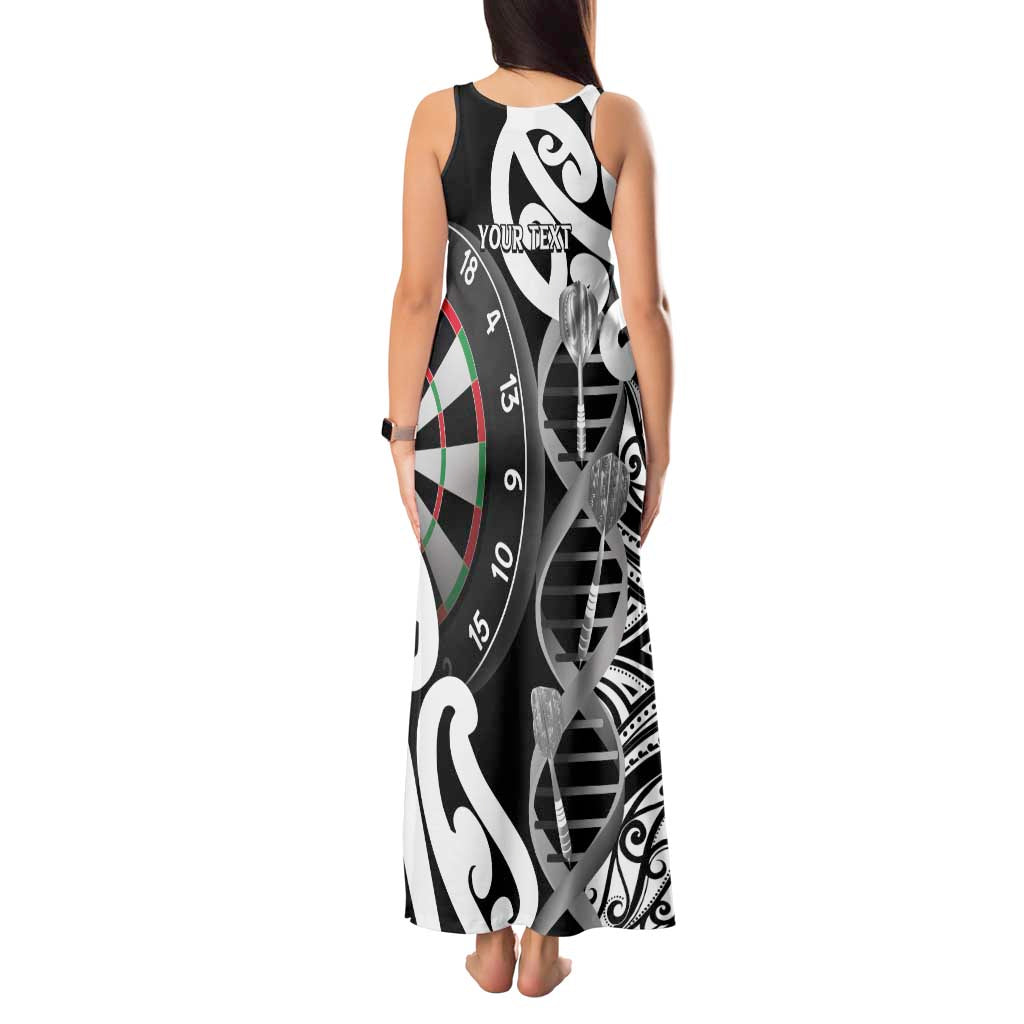 Personalised New Zealand Darts Tank Maxi Dress Aotearoa Maori Its In My DNA Black LT14 - Polynesian Pride