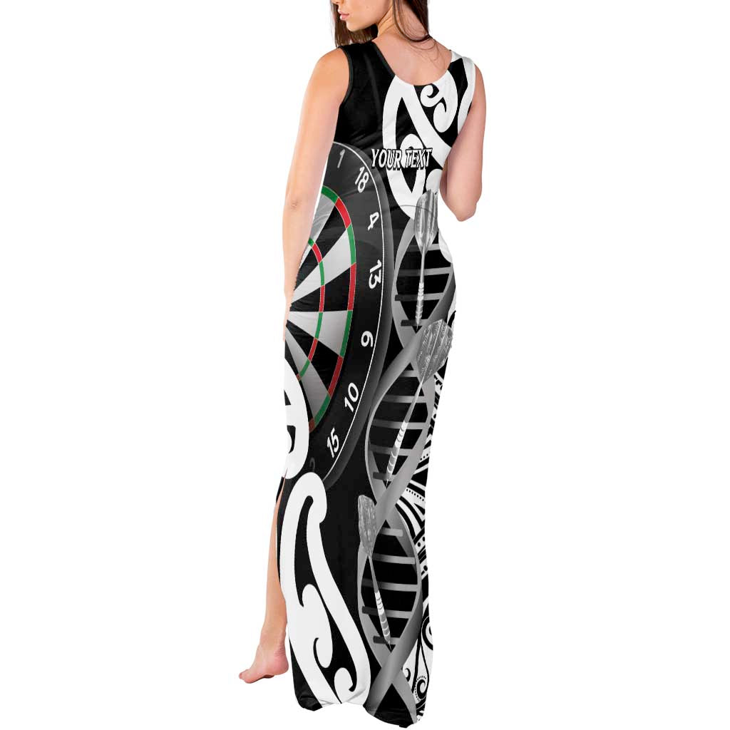Personalised New Zealand Darts Tank Maxi Dress Aotearoa Maori Its In My DNA Black LT14 - Polynesian Pride