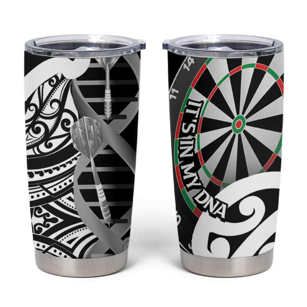 New Zealand Darts Tumbler Cup Aotearoa Maori Its In My DNA Black LT14 Black - Polynesian Pride