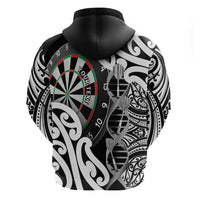 Personalised New Zealand Darts Zip Hoodie Aotearoa Maori Its In My DNA Black LT14 - Polynesian Pride