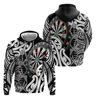Personalised New Zealand Darts Zip Hoodie Aotearoa Maori Its In My DNA Black LT14 - Polynesian Pride