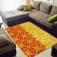 Kahili Quilt Hawaii Area Rug Tropical Flower Seamless Half Style
