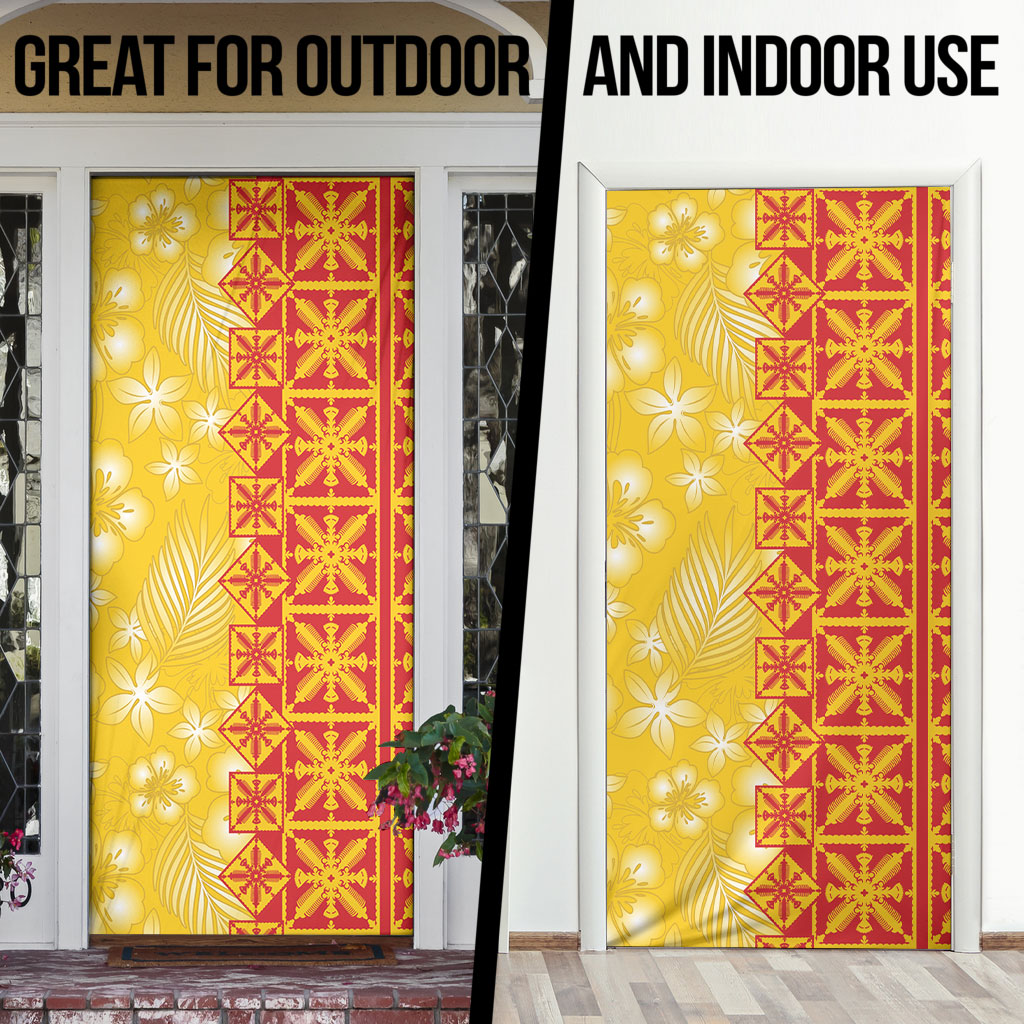 Kahili Quilt Hawaii Door Cover Tropical Flower Seamless Half Style